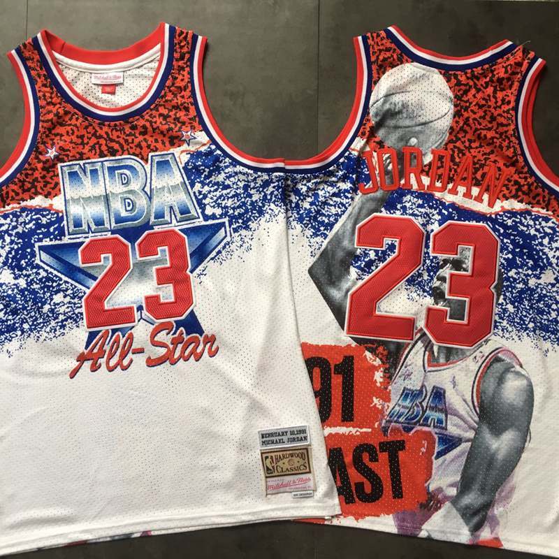 Men 2019 NBA Nike ALL Star Chicago Bulls #23 Jordan white Mitchell Ness jersey->chicago bulls->NBA Jersey